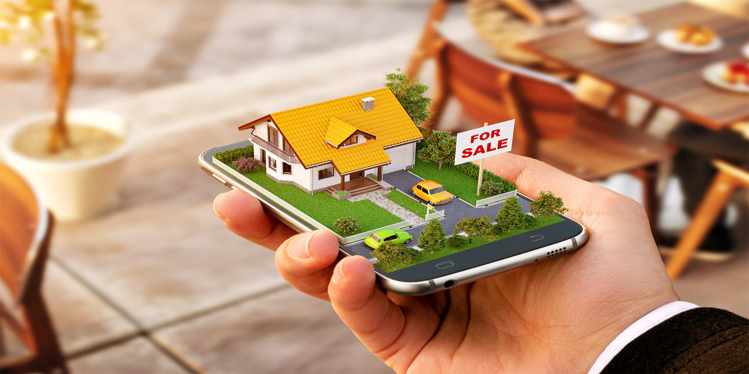 Home buyer on phone - buy houses before foreclosure concept